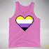 Nonbinary Pride 8-Bit Pixel Heart Premium Tank Top - Neon Pink